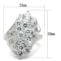 SS016 - Silver 925 Sterling Silver Ring with AAA Grade CZ  in Clear