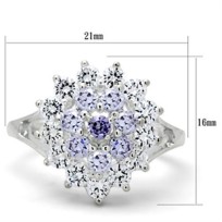 SS037 - Silver 925 Sterling Silver Ring with AAA Grade CZ  in Multi Color